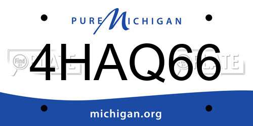 4HAQ66 Michigan License Plate