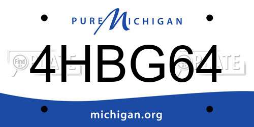 4HBG64 Michigan License Plate
