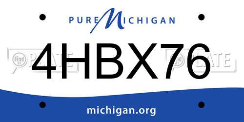 4HBX76 Michigan License Plate