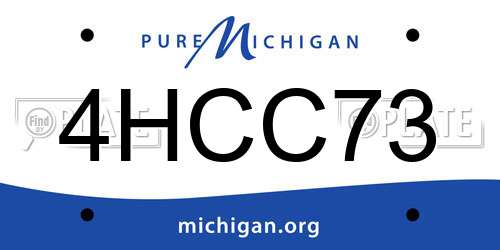 4HCC73 Michigan License Plate