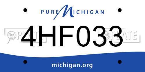 4HF033 Michigan License Plate