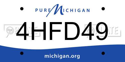 4HFD49 Michigan License Plate