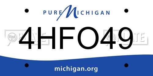 4HFO49 Michigan License Plate
