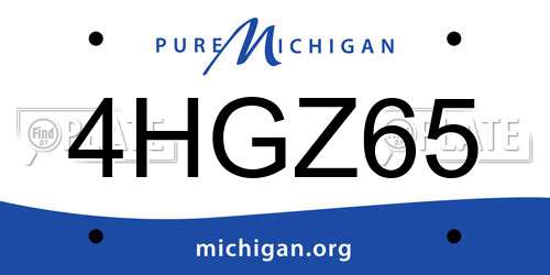 4HGZ65 Michigan License Plate