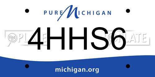 4HHS6 Michigan License Plate