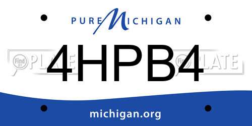 4HPB4 Michigan License Plate