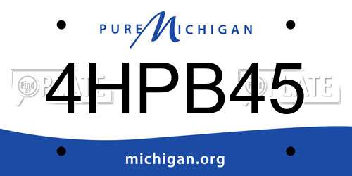 4HPB45 Michigan License Plate