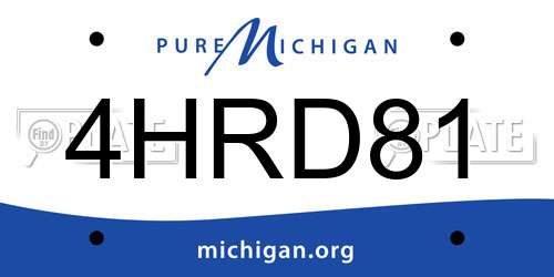4HRD81 Michigan License Plate