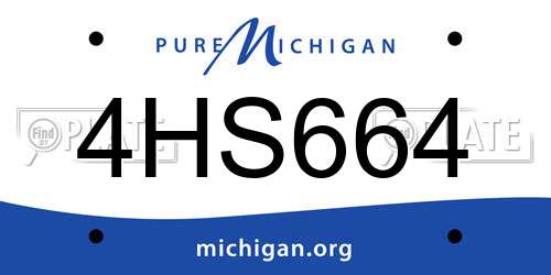 4HS664 Michigan License Plate