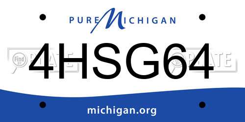 4HSG64 Michigan License Plate