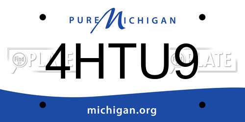 4HTU9 Michigan License Plate