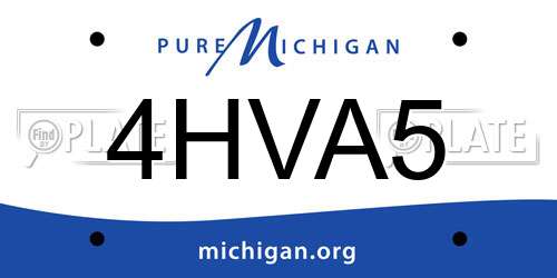 4HVA5 Michigan License Plate