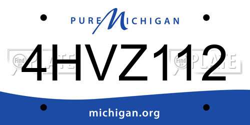4HVZ112 Michigan License Plate