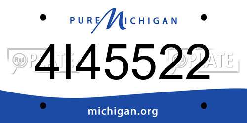 4I45522 Michigan License Plate