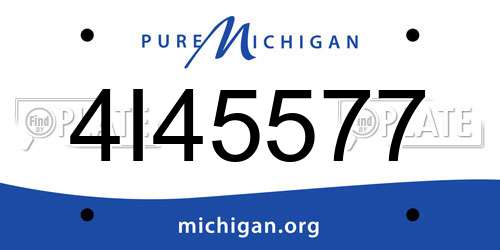 4I45577 Michigan License Plate