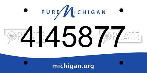 4I45877 Michigan License Plate