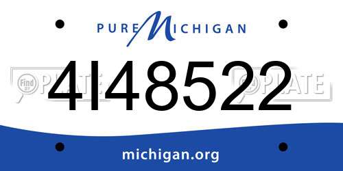 4I48522 Michigan License Plate