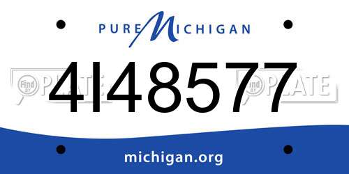 4I48577 Michigan License Plate