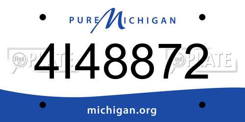 4I48872 Michigan License Plate