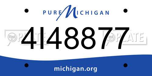 4I48877 Michigan License Plate