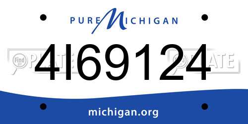 4I69124 Michigan License Plate
