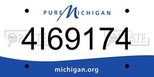 4I69174 Michigan License Plate