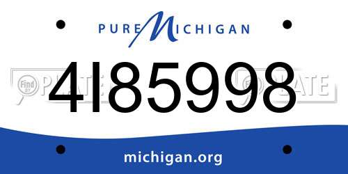 4I85998 Michigan License Plate