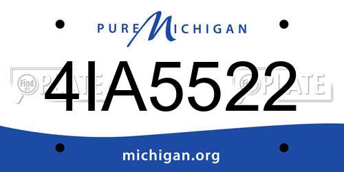 4IA5522 Michigan License Plate
