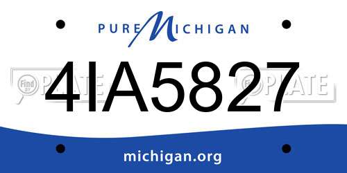 4IA5827 Michigan License Plate