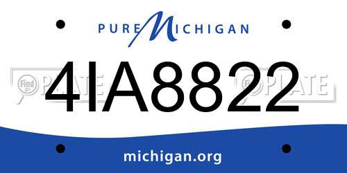 4IA8822 Michigan License Plate