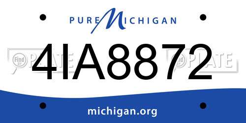 4IA8872 Michigan License Plate