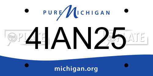 4IAN25 Michigan License Plate