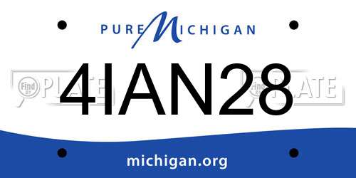 4IAN28 Michigan License Plate