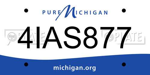4IAS877 Michigan License Plate