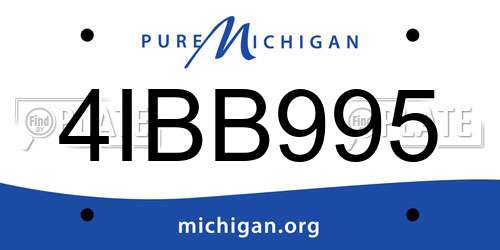4IBB995 Michigan License Plate