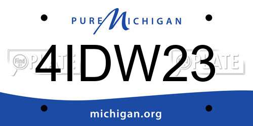 4IDW23 Michigan License Plate