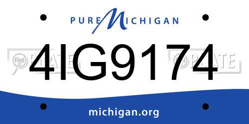 4IG9174 Michigan License Plate