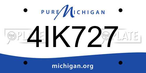 4IK727 Michigan License Plate
