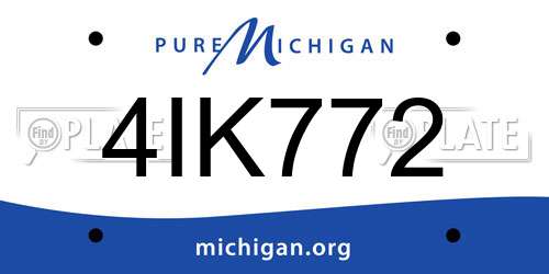 4IK772 Michigan License Plate