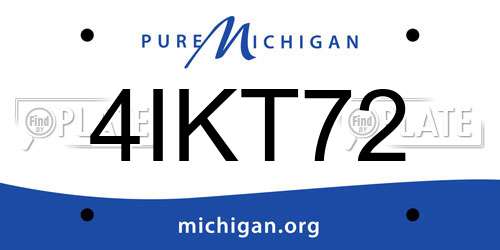 4IKT72 Michigan License Plate
