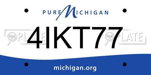 4IKT77 Michigan License Plate