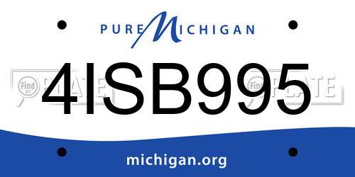 4ISB995 Michigan License Plate