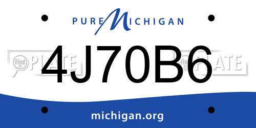 4J70B6 Michigan License Plate