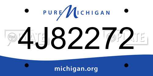 4J82272 Michigan License Plate