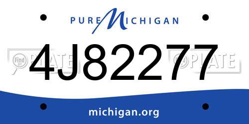 4J82277 Michigan License Plate