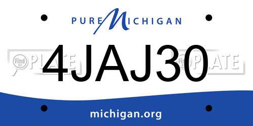 4JAJ30 Michigan License Plate