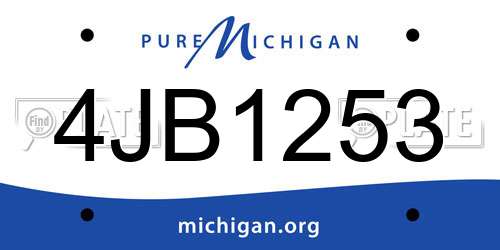 4JB1253 Michigan License Plate