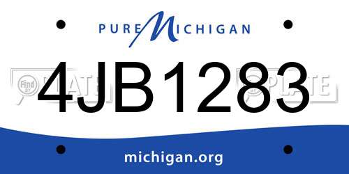 4JB1283 Michigan License Plate