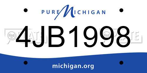 4JB1998 Michigan License Plate