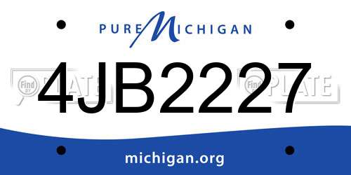 4JB2227 Michigan License Plate
